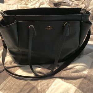 Coach black pebble large bag